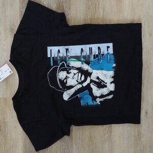 NWT Ice Cube Women's Fitted Crop Top T-Shirt Black Size M